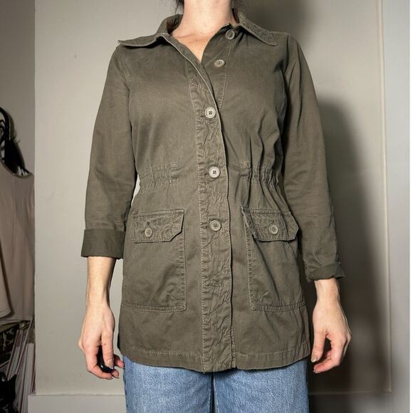 French Cuff Green Utility Jacket Size Small - Picture 1 of 4